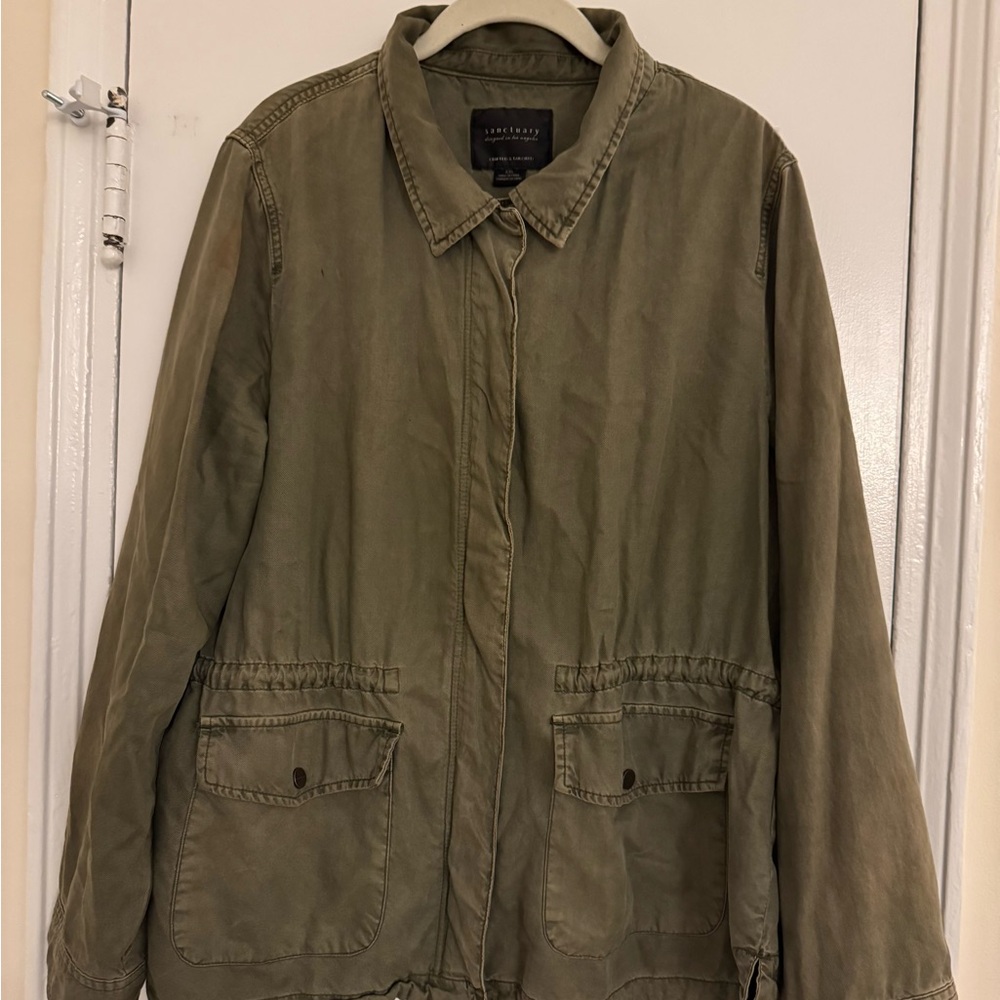 Sanctuary Women's Utility Jacket in Olive Size XXL